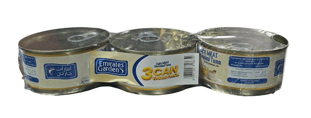 Emirates Garden Light Meat Shredded Tuna Pack 3x185g | حدائق الإمارات تونة خفيفة - 2kShopping