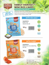 Family Harvest Mini Rice Cakes with Curry 50g | كعك أرز صغير بالكاري - 2kShopping