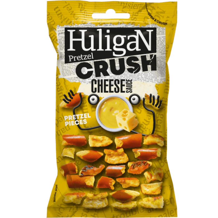 Huligan Pretzels Cheese Sauce 65g | مقرمشات بريتزل بصوص الجبنة - 2kShopping