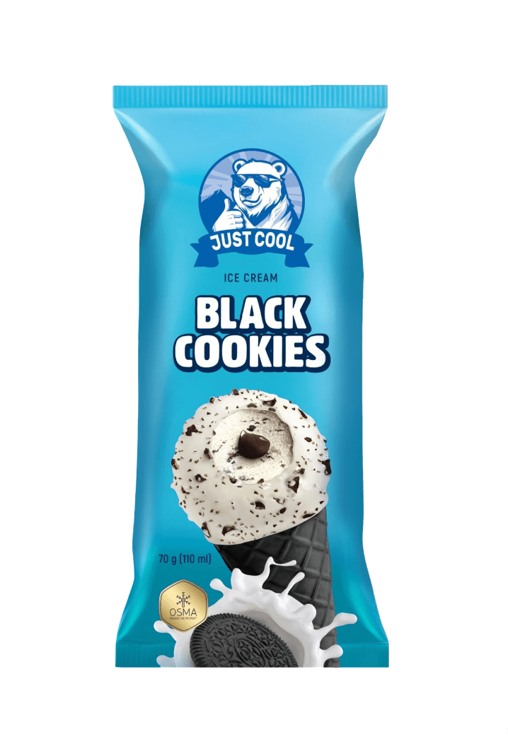 Just Cool Black Cookies Ice Cream 70g | جست كول ايسكريم الكوكيز - 2kShopping