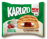 Karuzo Croissant Bun Cherry Cheesecake 82g | كعك الكرواسان محشي بتشيز كيك الكرز - 2kShopping