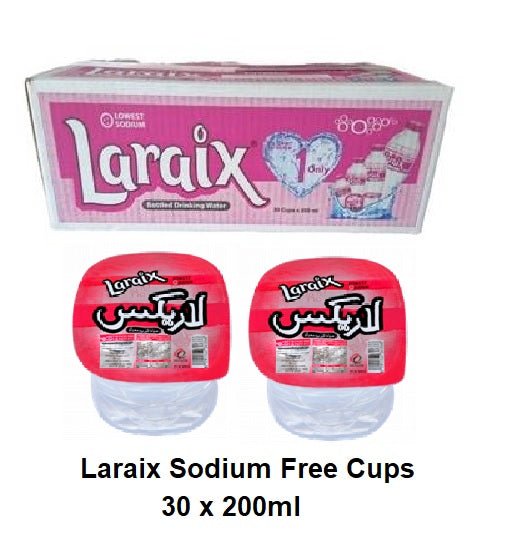 Laraix Drinking Water Low Sodium Cups 200ml x 30pcs - 2kShopping