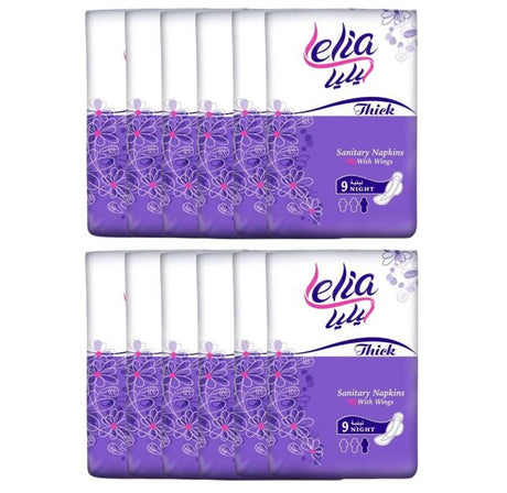 Lelia Thick Night Sanitary 12X9 Pads 310mm | فوط نسائية سميكة ليلية قياس 310 مم - 2kShopping