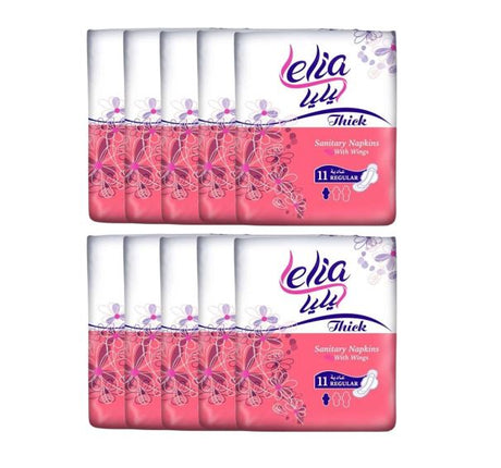 Lelia Thick Regular Sanitary 10X11 Pads 225mm | فوط نسائية سميكة عادية 225 مم - 2kShopping