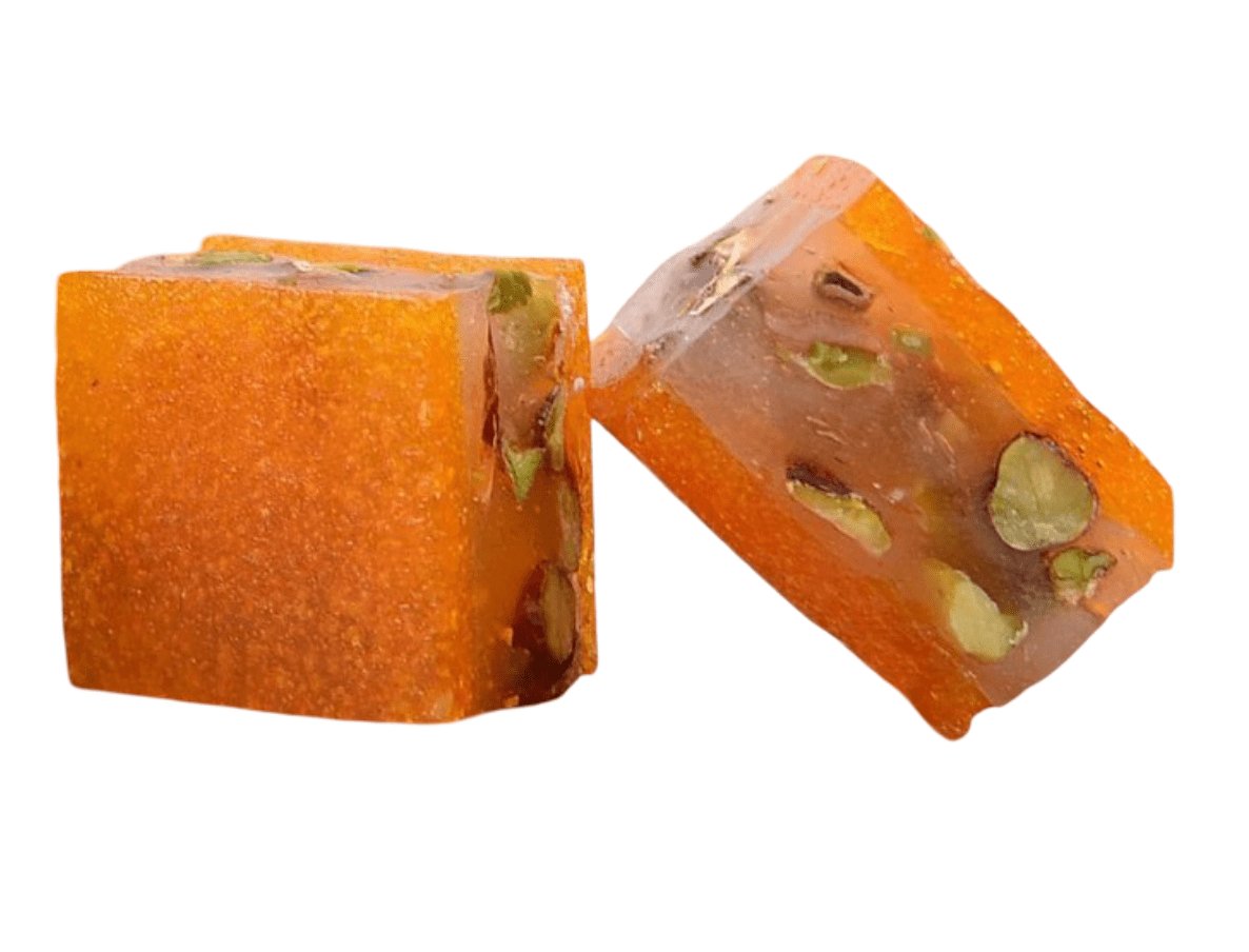 Malban Pieces with Pistachio Topped with Apricot Paste Squares 1Kg | قطع الملبن بالفستق الحلبي مغطاة بقمر الدين - 2kShopping