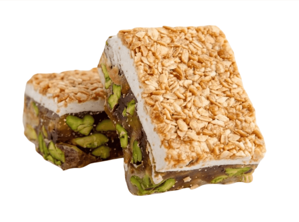 Malban Pieces with Pistachio Topped with Cream and Sesame 1Kg | قطع الملبن بالفستق الحلبي والقشطة والسمسم - 2kShopping