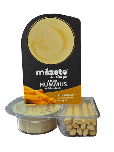 Mezete On The Go Classic Hummus with Bread Sticks 92g (Exp:7/2026) | مزيت حمص كلاسيك مع عيدان كعك - 2kShopping