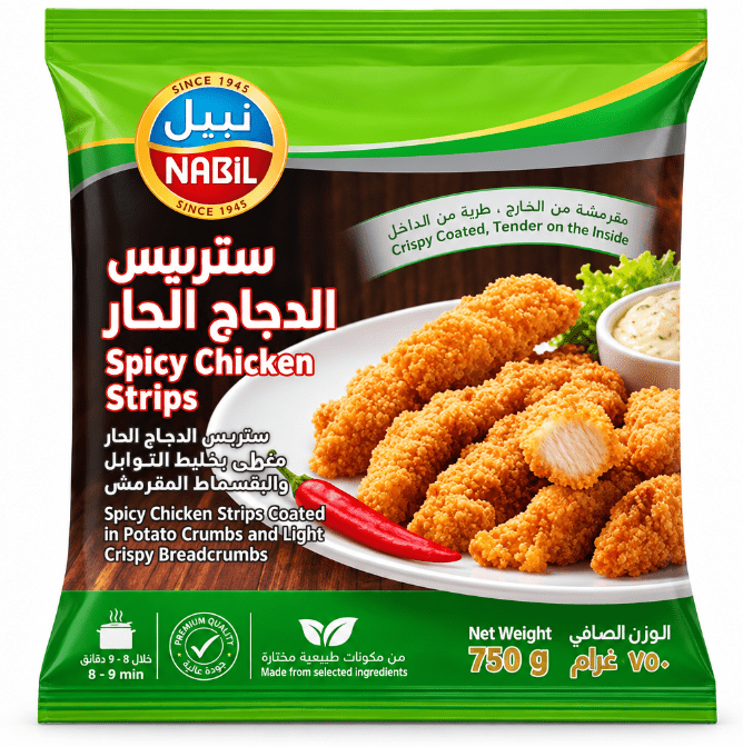 Nabil Chicken Strips Spicy 750g | نبيل ستربس الدجاج الحار - 2kShopping