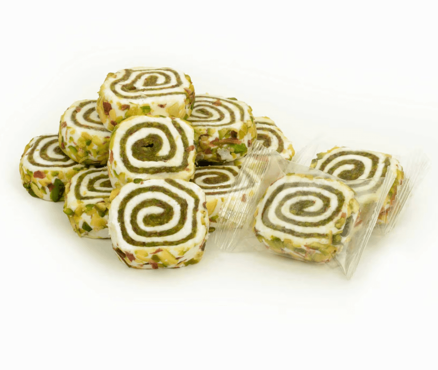 Nougat Spirals with Pistachio 1Kg | حلزون النوجا بالفستق الحلبي - 2kShopping