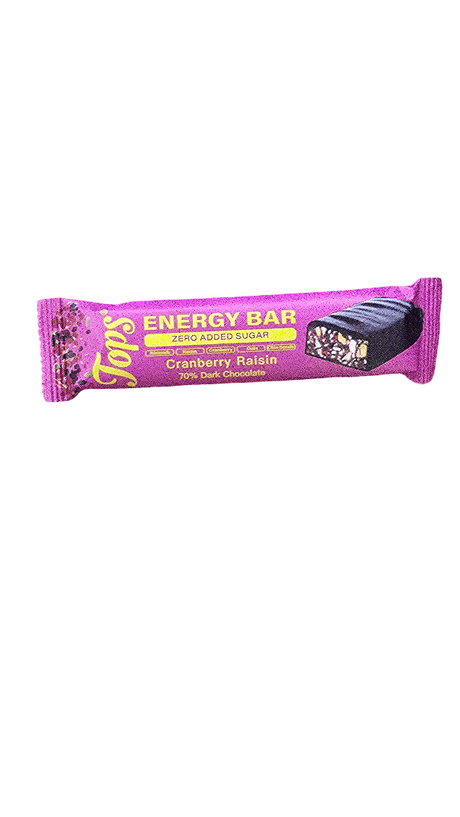 Tops Energy Cranberry Raisin 70%Dark Chocolate 50g Zero Added Sugar - 2kShopping