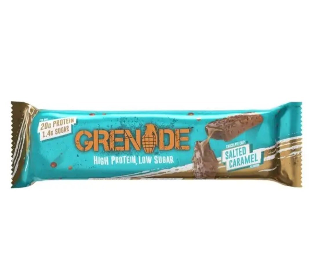 Grenade Protein Bar Salted Caramel 50g | ألواح بروتين جرينيد برقائق الشوكولاتة والكراميل المملح - 2kShopping