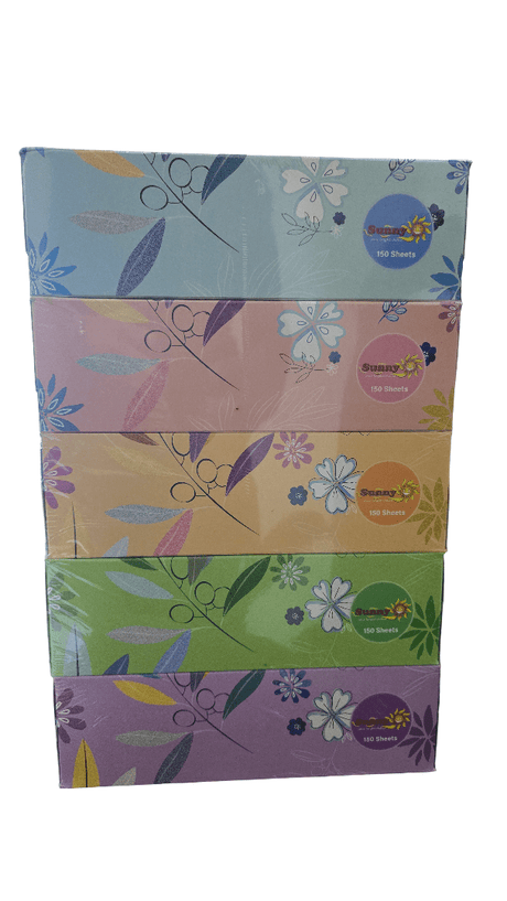 Sunny facial Tissue 5 Boxes x 150 Sheets | سني مناديل ورقية - 2kShopping