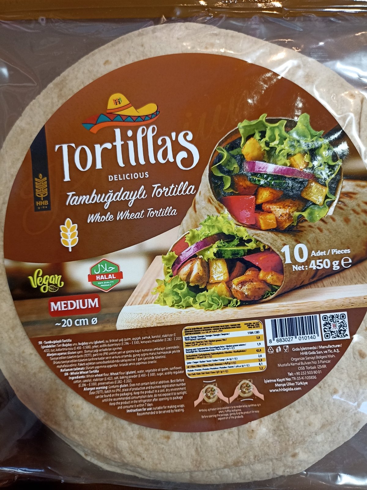 Tortilla's Whole Wheat Medium Bread Pack of 10 | تورتيلا القمح الكامل وسط - 2kShopping
