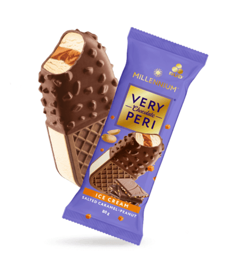 Rud Millenium Very Peri Ice Cream 80g | ميلينيوم ايسكريم الكراميل مغطى بالشوكولاتة - 2kShopping