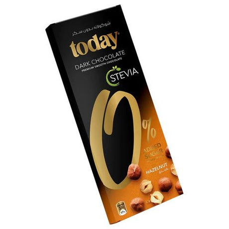 Today Stevia Zero Sugar Dark Chocolate Hazelnut 60g | توداي شوكولاتة غامقة بالبندق - 2kShopping