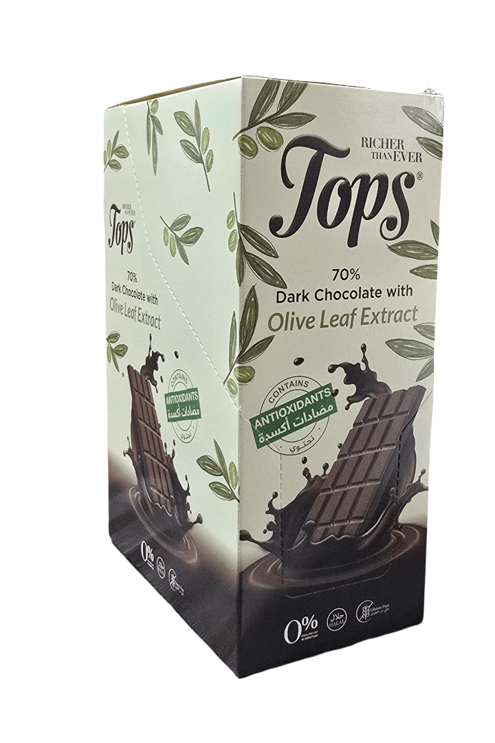 Tops Chocolate Bar Dark Sugar Free with Antioxidant Pack 12 X 50g - 2kShopping