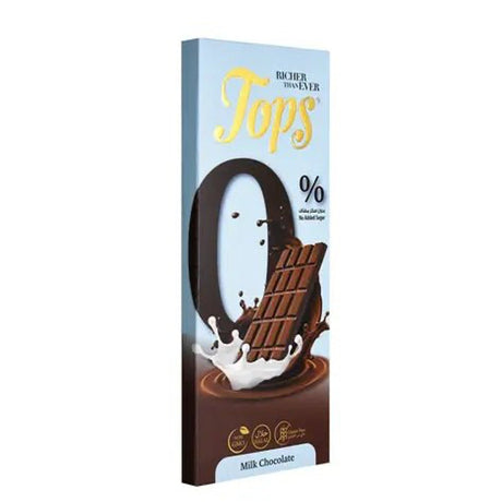 Tops Chocolate Bar Milk Sugar - Free 50g | توبس شوكولا بالحليب بدون سكر - 2kShopping