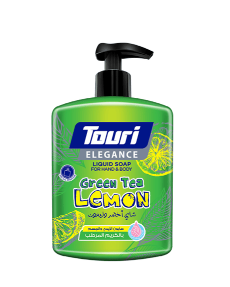 Touri Liquid Soap Green Tea & Lemon 500ml | توري صابون الايدي والجسم شاي اخضر ليمون - 2kShopping