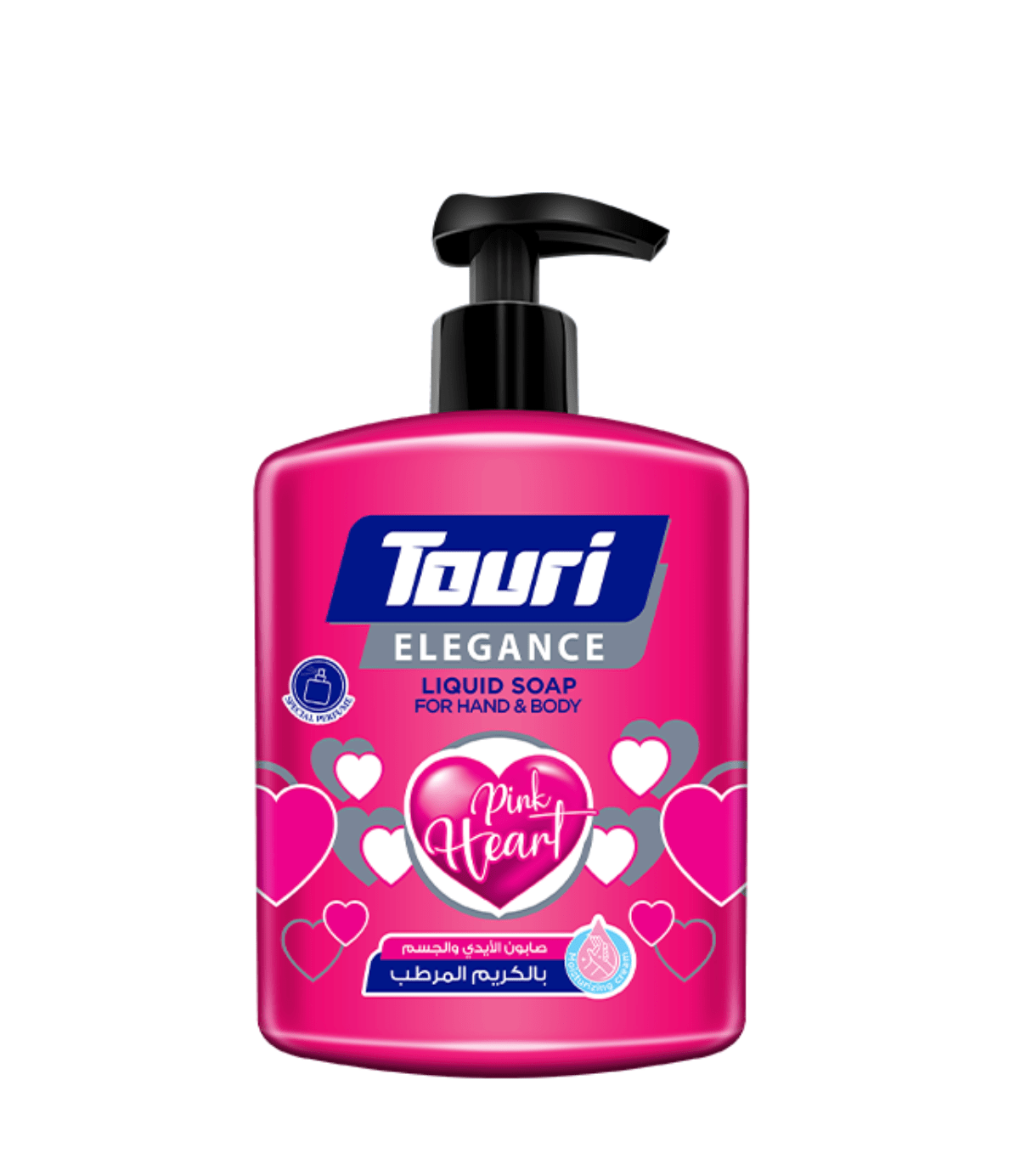 Touri Liquid Soap Pink Heart 500ml | توري صابون الايدي والجسم بالكريم المرطب - 2kShopping