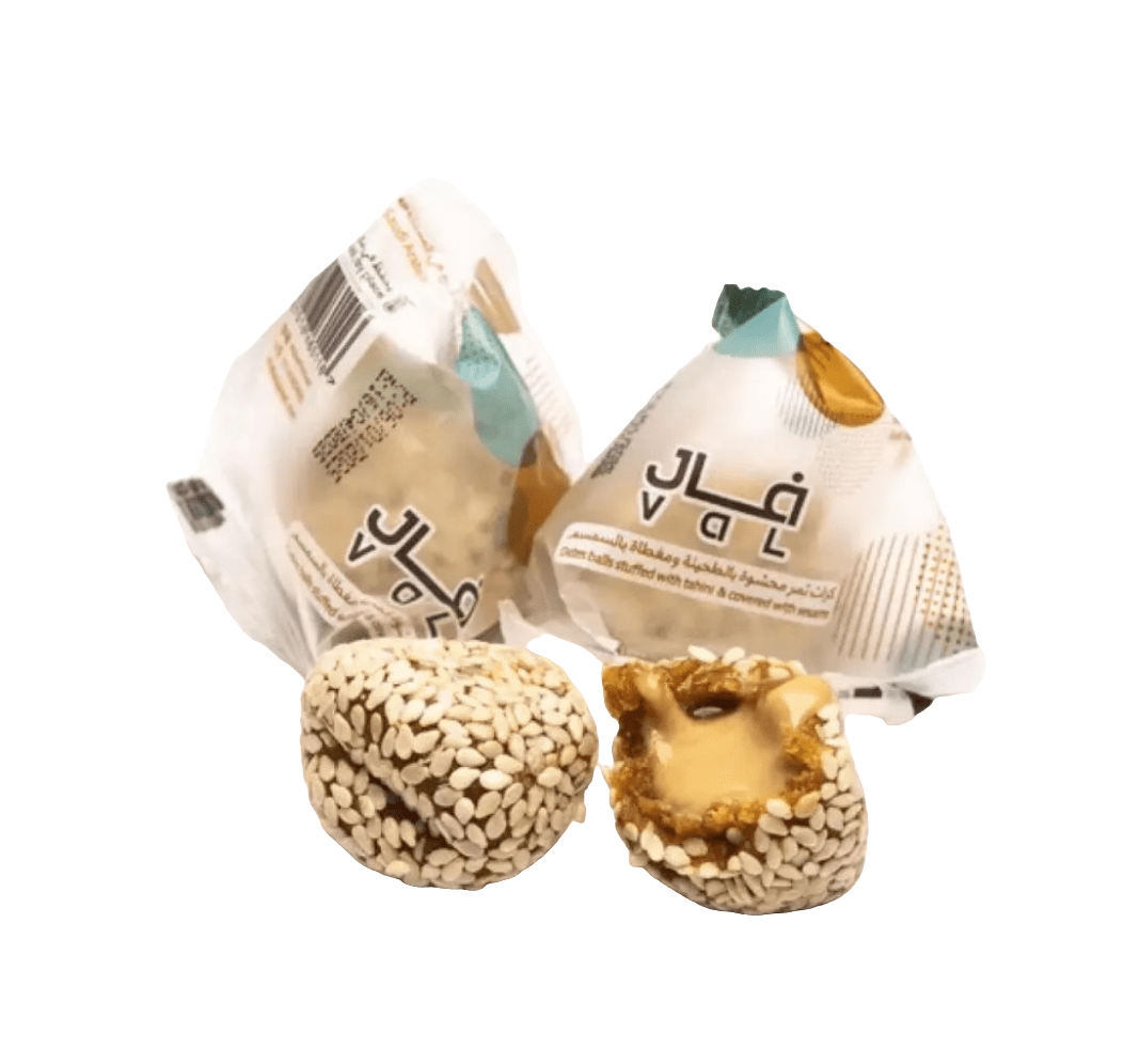 Val Dates Balls Stuffed with Tahini & Covered with Sesame 10g|فال مرات تمر محشوة طحينة - 2kShopping