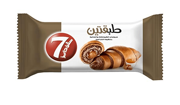 7days Double Cocoa & Vanilla Croissant with Caramel 90g | كرواسون الشوكولاتة والفانيلا بالكراميل - 2kShopping