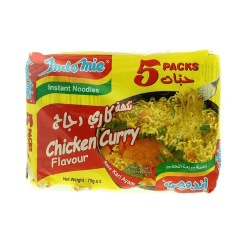 Indomie Chicken Curry Flavoured Instant Noodles, Pack of 5 x 75 GM - 2kShopping.com - Grocery | Health | Technology