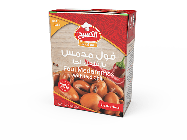 Al Kasih Foul Medammas with Red Chili Box 24 x 390g |الكسيح فول مدمس بالفلفل الحار - 2kShopping