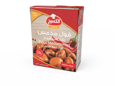 Al Kasih Foul Medammas with Red Chili Box 24 x 390g |الكسيح فول مدمس بالفلفل الحار - 2kShopping