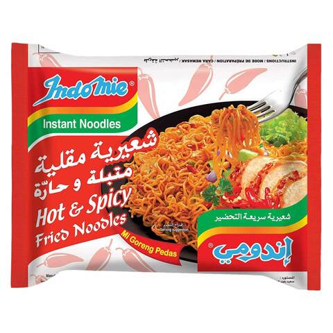 Indomie Hot & Spicy Fried Noodles 80g | شعيرية مقلية متبلة وحارة - 2kShopping