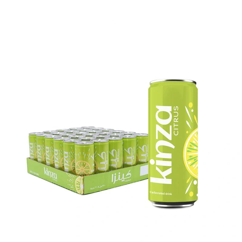 Kinza Citrus Carbonated Drink 250ml Box of 30 | كينزا بطعم الحمضيات - 2kShopping