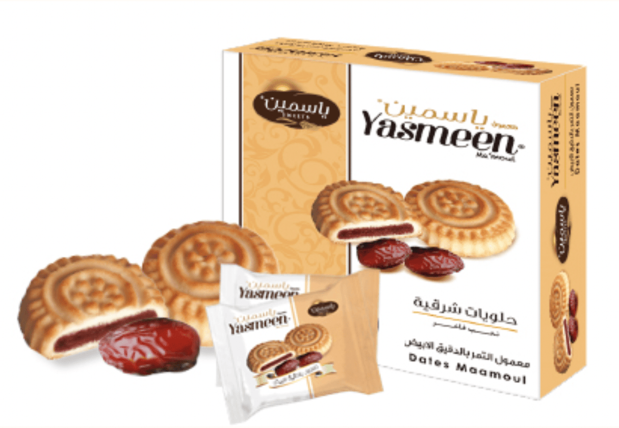 Yasmeen Mamoul Dates with Flour Box 20 x 16g | ياسمين معمول التمر بالدقيق الأبيض - 2kShopping